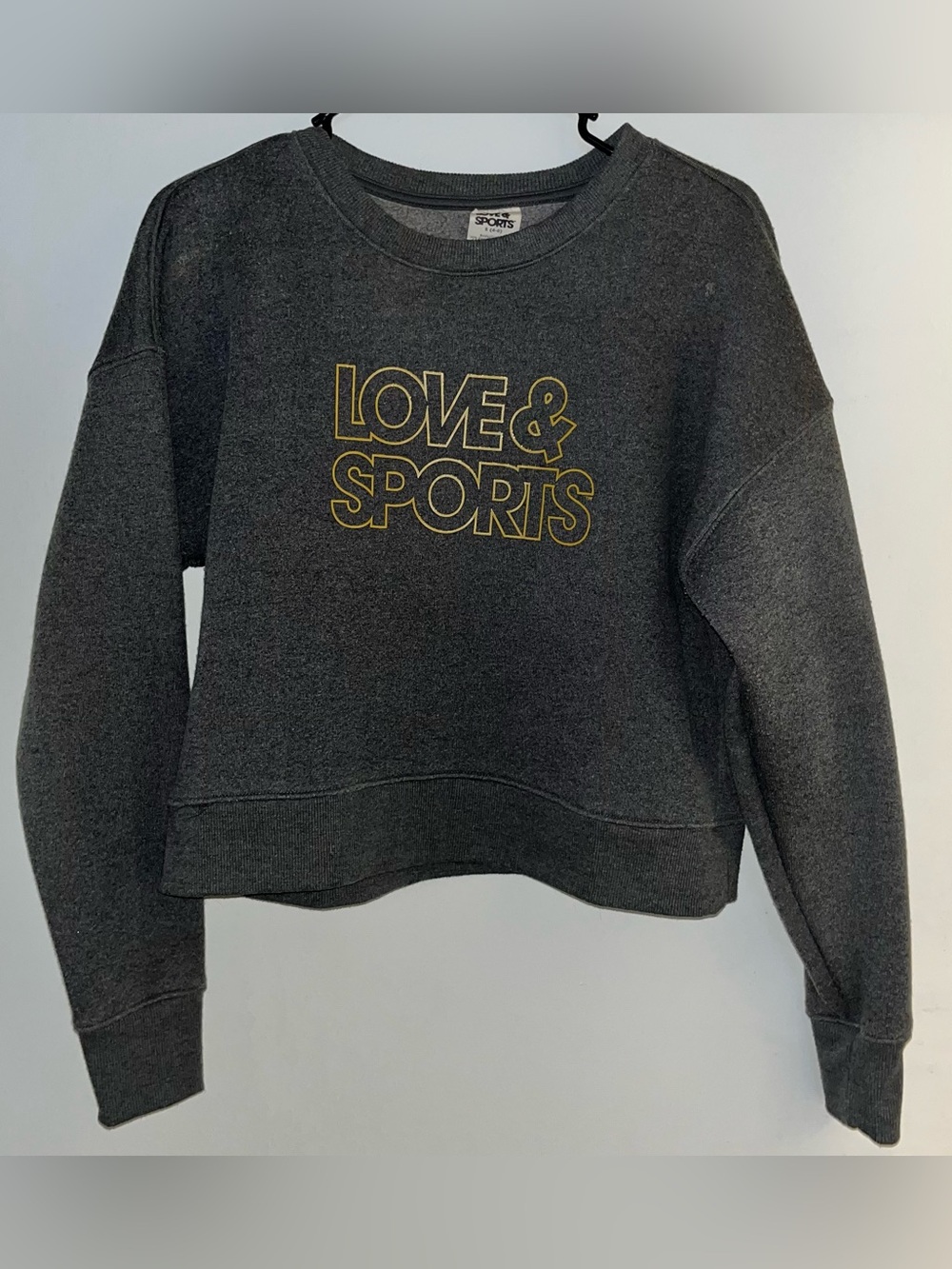 Women's Dark Gray 'Love & Sports' Crewneck Sweatshirt